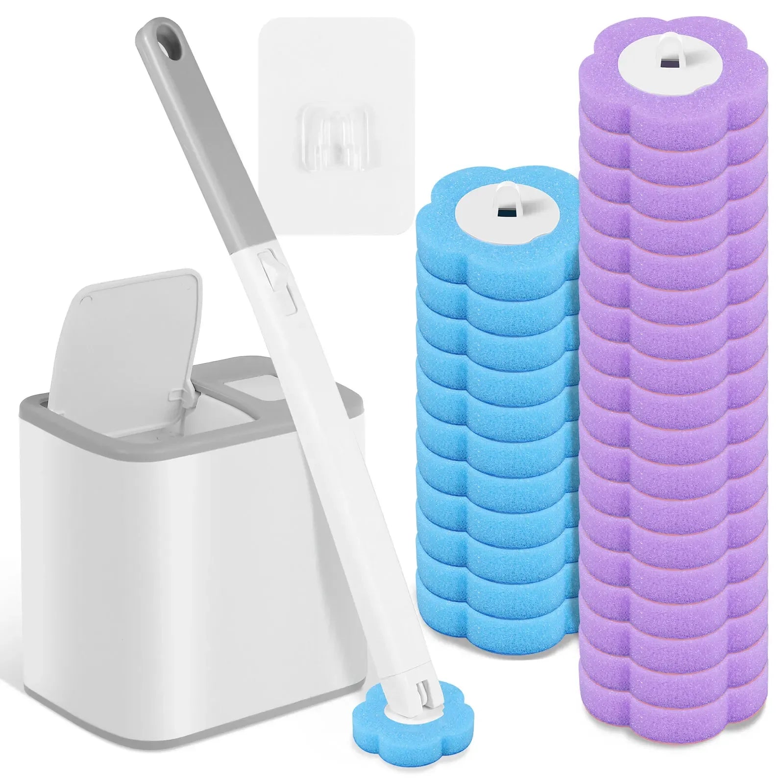 New Disposable Toilet Brush Cleaning Kit Long Handle Auto Lid Opening Replacement Head Bathroom WC Tool Accessories
