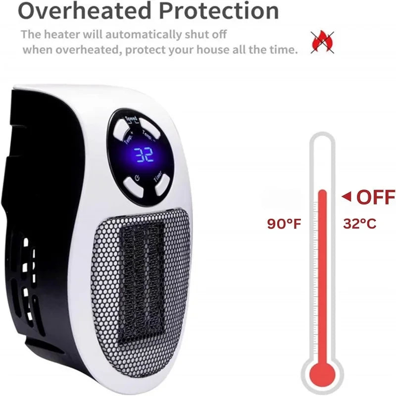 Compact Plug In Wall Outlet Space Heater