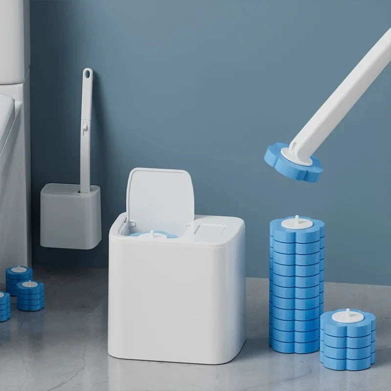 New Disposable Toilet Brush Cleaning Kit Long Handle Auto Lid Opening Replacement Head Bathroom WC Tool Accessories