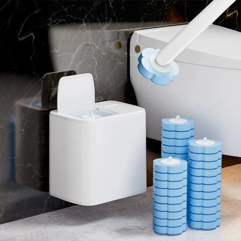 New Disposable Toilet Brush Cleaning Kit Long Handle Auto Lid Opening Replacement Head Bathroom WC Tool Accessories