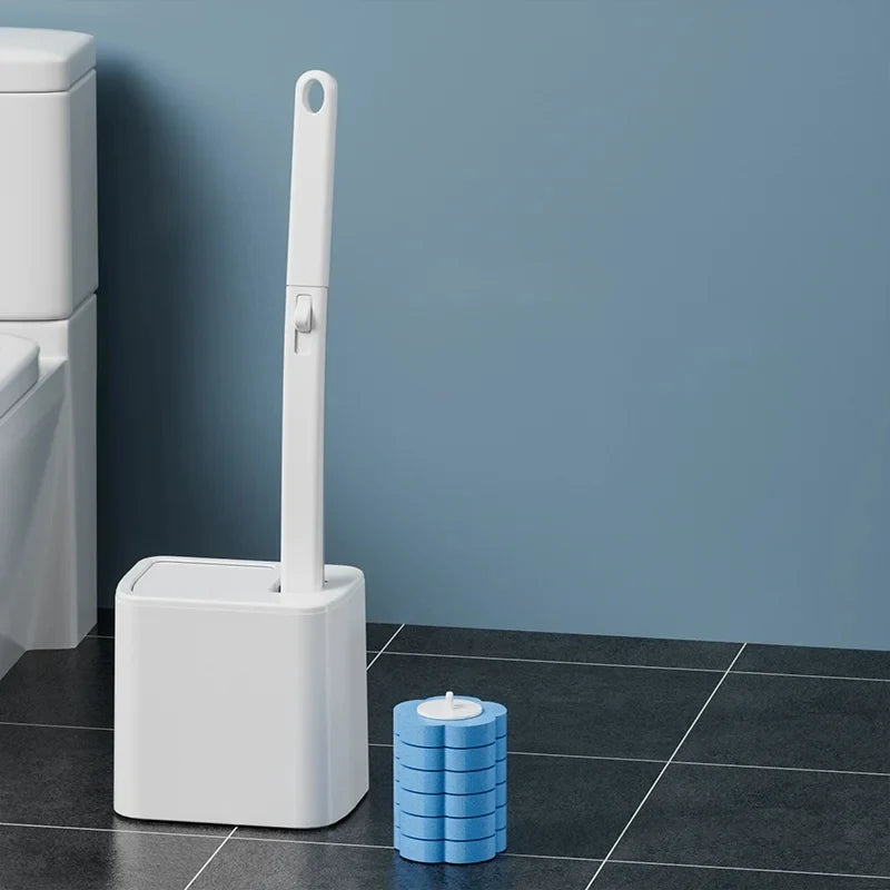 New Disposable Toilet Brush Cleaning Kit Long Handle Auto Lid Opening Replacement Head Bathroom WC Tool Accessories
