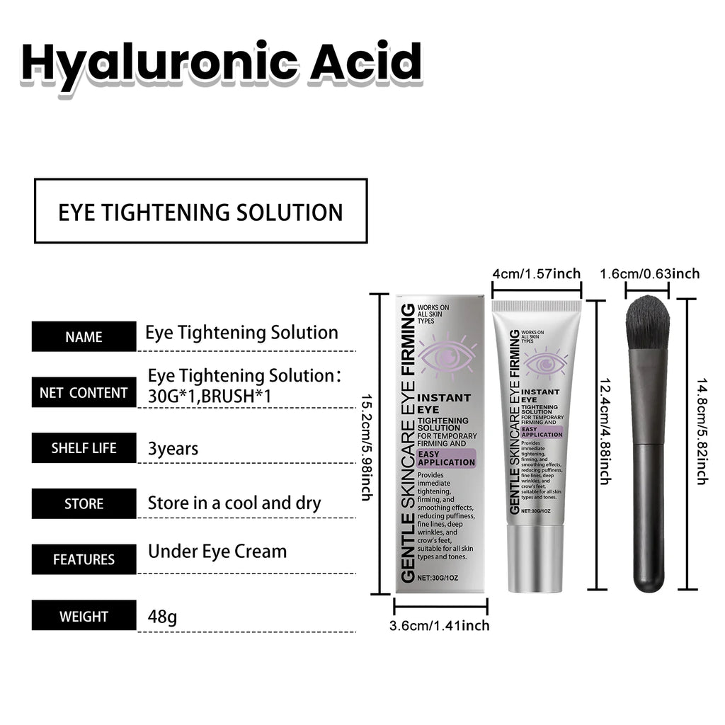 Instant Eye Care Cream With Brush Lasting Moisturizing Firming Smoothing Fine Lines Anti-Aging Eye Bag Removal Skin Care